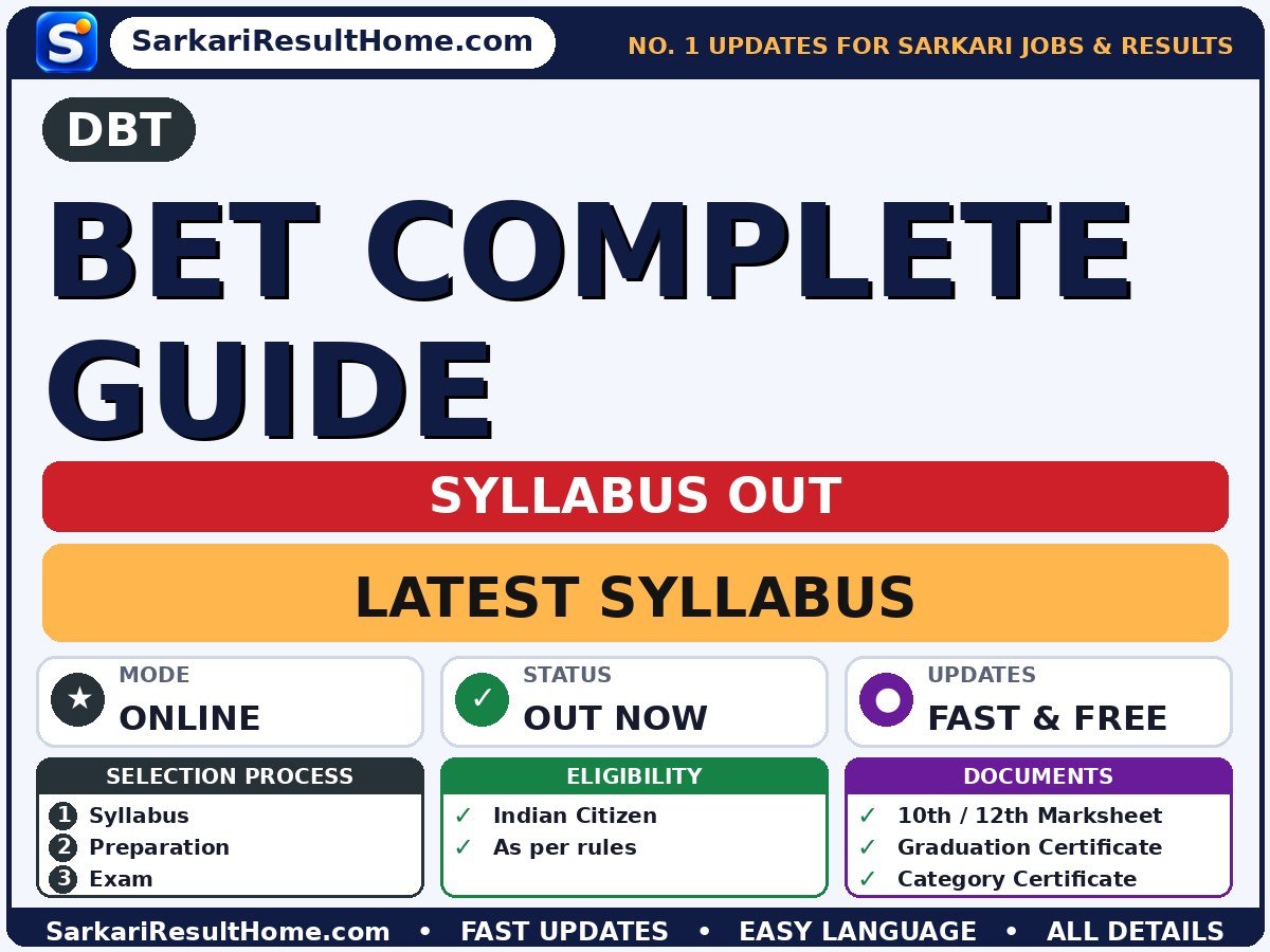 DBT BET Complete Guide Syllabus 2026 & Exam Pattern - DBT syllabus summary