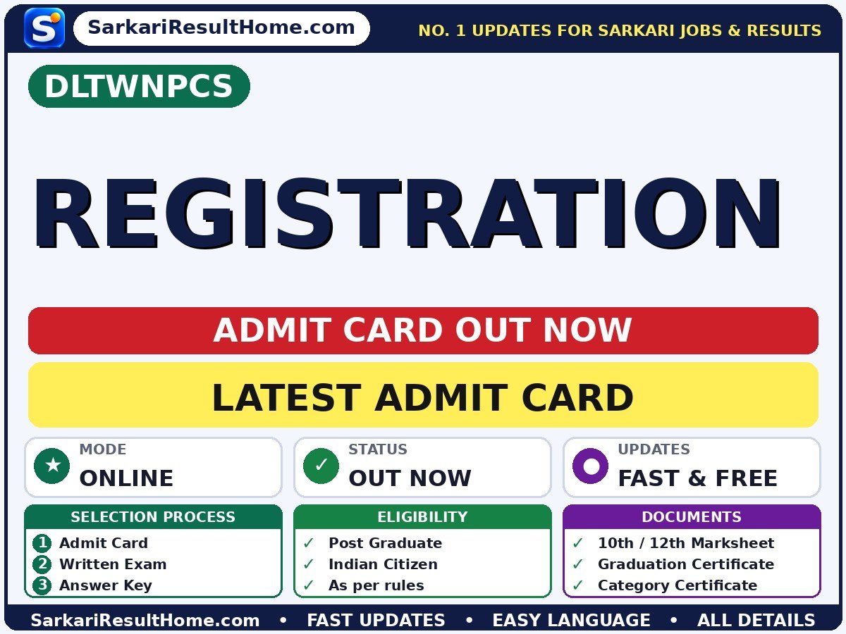 DLTWNPCS Registration Exam Admit Card 2026 - Direct Link to WB NEET PG Counselling 2026 Schedule admit card summary