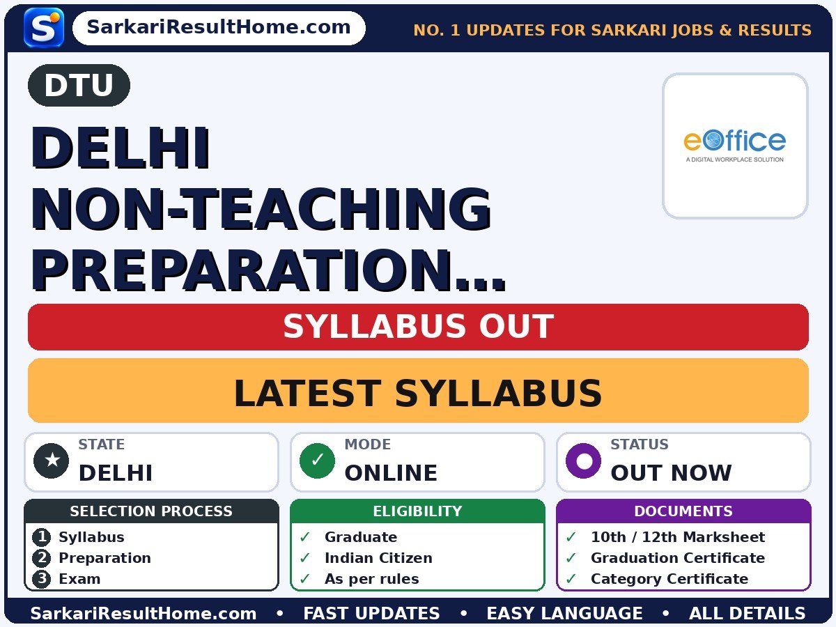 DTU Delhi Non-Teaching Preparation Guide Syllabus 2026: Topic-wise Details - Wikipedia The Delhi Technological University syllabus summary