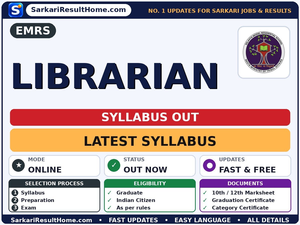 EMRS Librarian Syllabus 2026: Topic-wise Details - EMRS syllabus summary