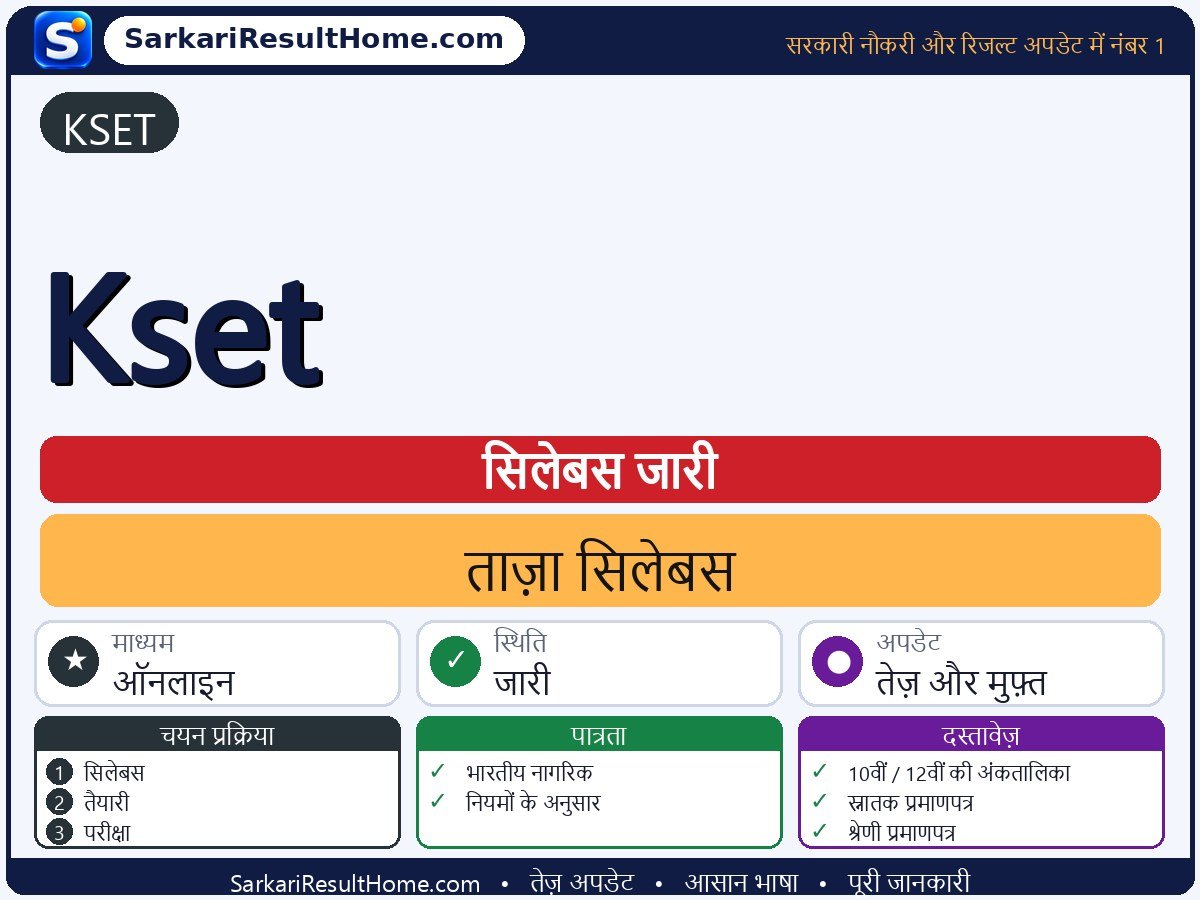 KSET सिलेबस 2026: Kset का सिलेबस और परीक्षा पैटर्न - मुख्य जानकारी एक नज़र में