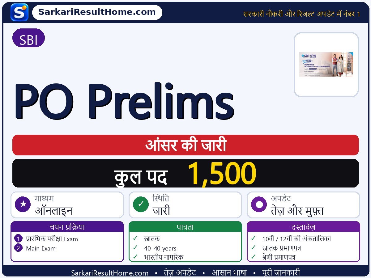 SBI आंसर की 2026: PO Prelims की आंसर की जारी - मुख्य जानकारी एक नज़र में