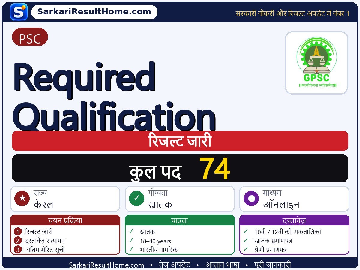PSC रिजल्ट 2026: Required Qualification का रिजल्ट जारी - मुख्य जानकारी एक नज़र में