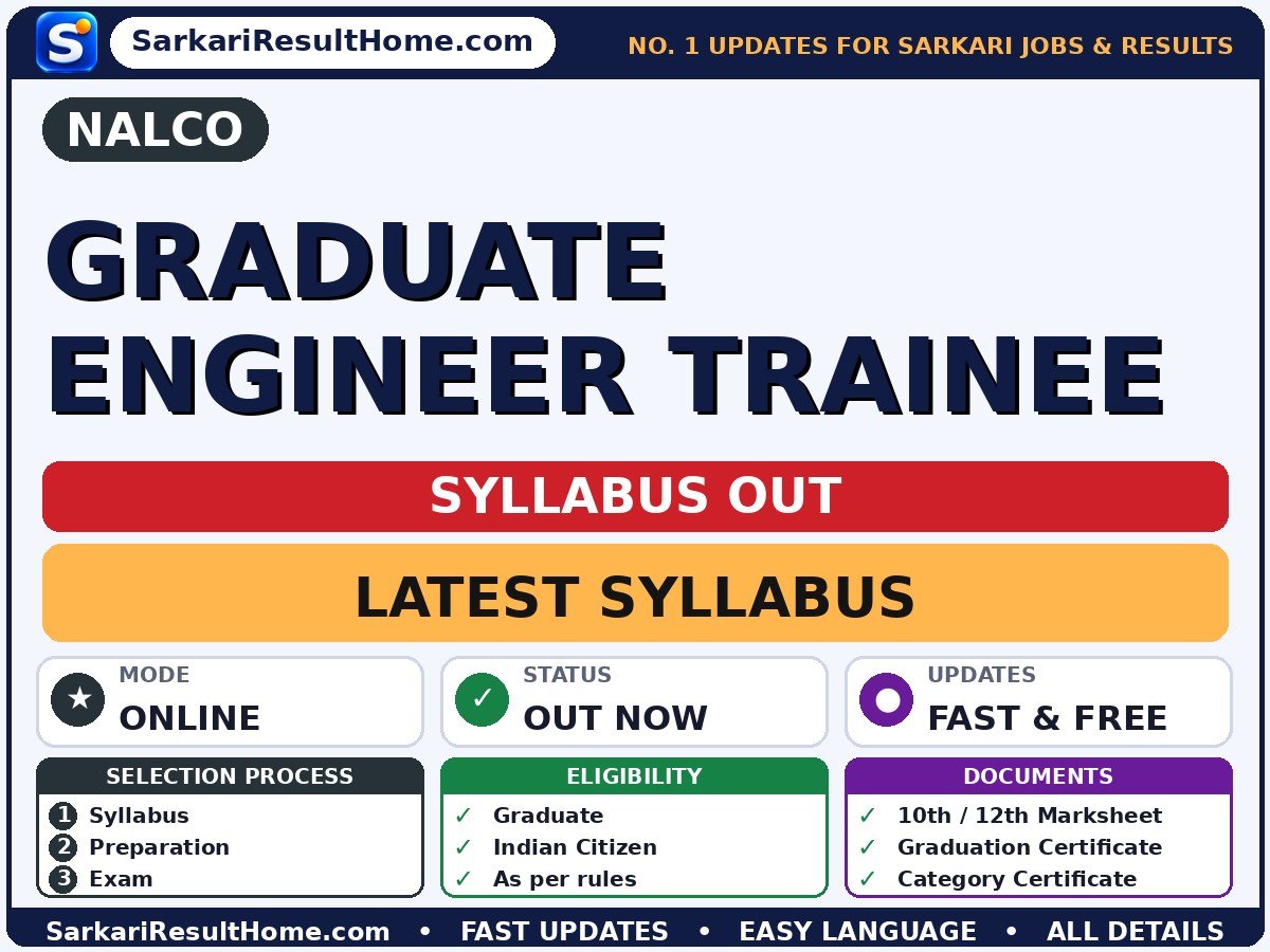 NALCO Graduate Engineer Trainee Syllabus 2026: Topic-wise Details - NALCO syllabus summary