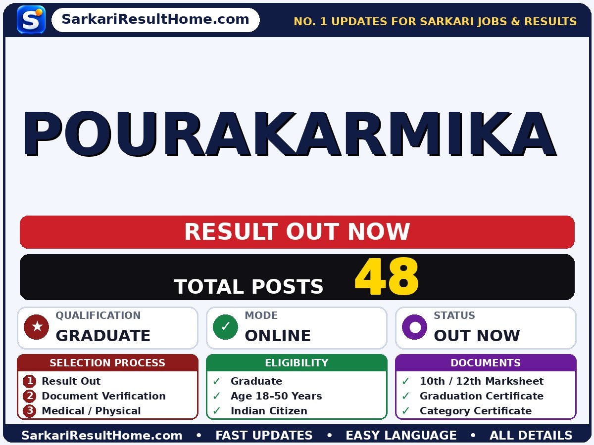 Pourakarmika Sarkari Result 2026 Out – Check Here - sarkari result summary